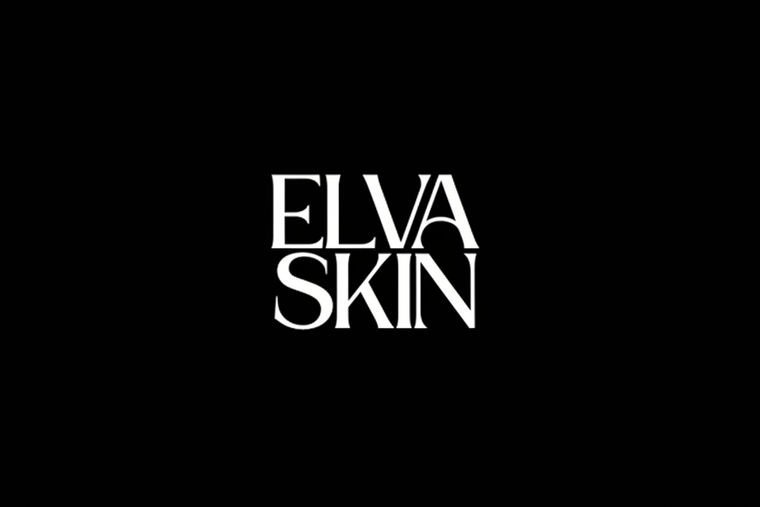 ELVA SKIN logo blanc sur fond noir
